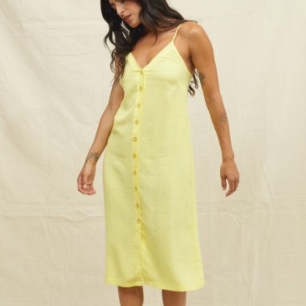 Backbeat co Yellow Tencel Searsucker Dress M